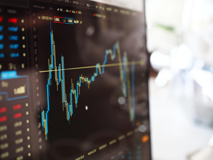finance analytics charts laptop